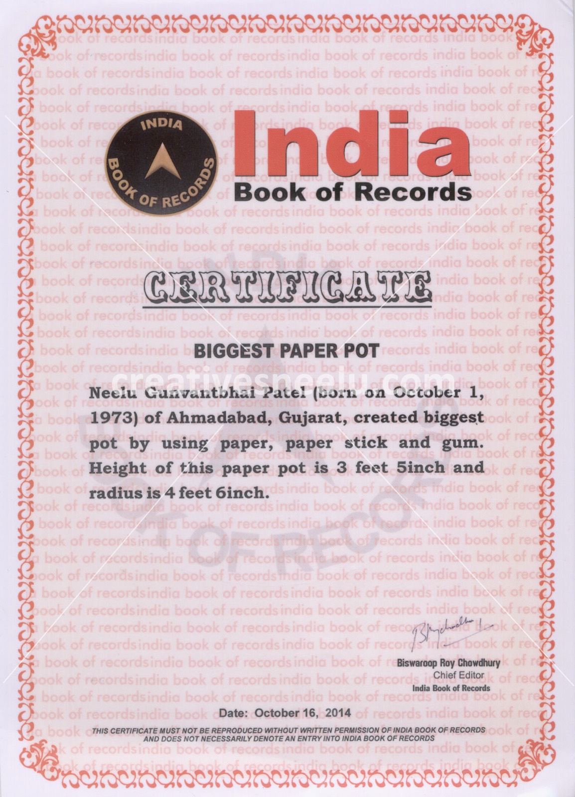 Award or press feature — india-book-of-records-1