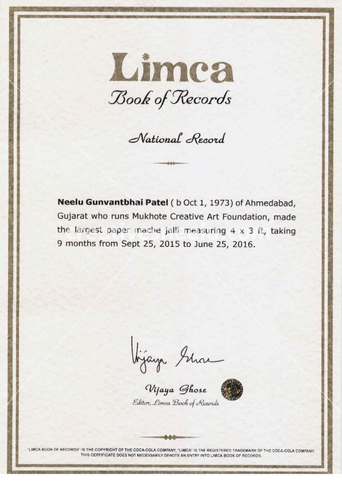 Award or press feature — limca-jali17-3