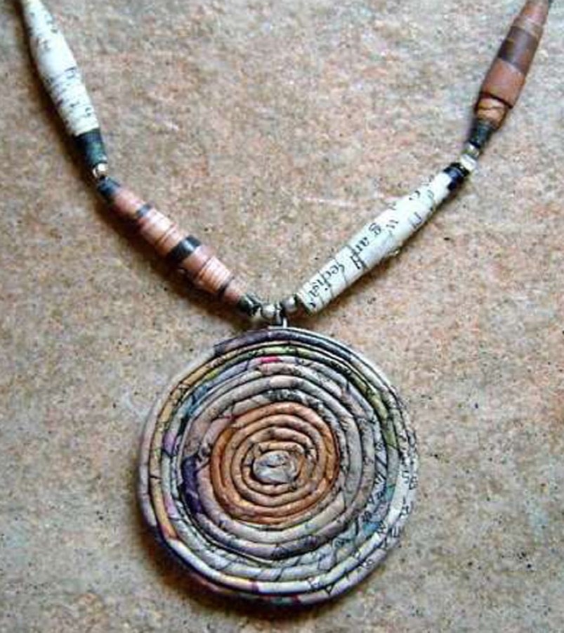 Paper roll necklace
