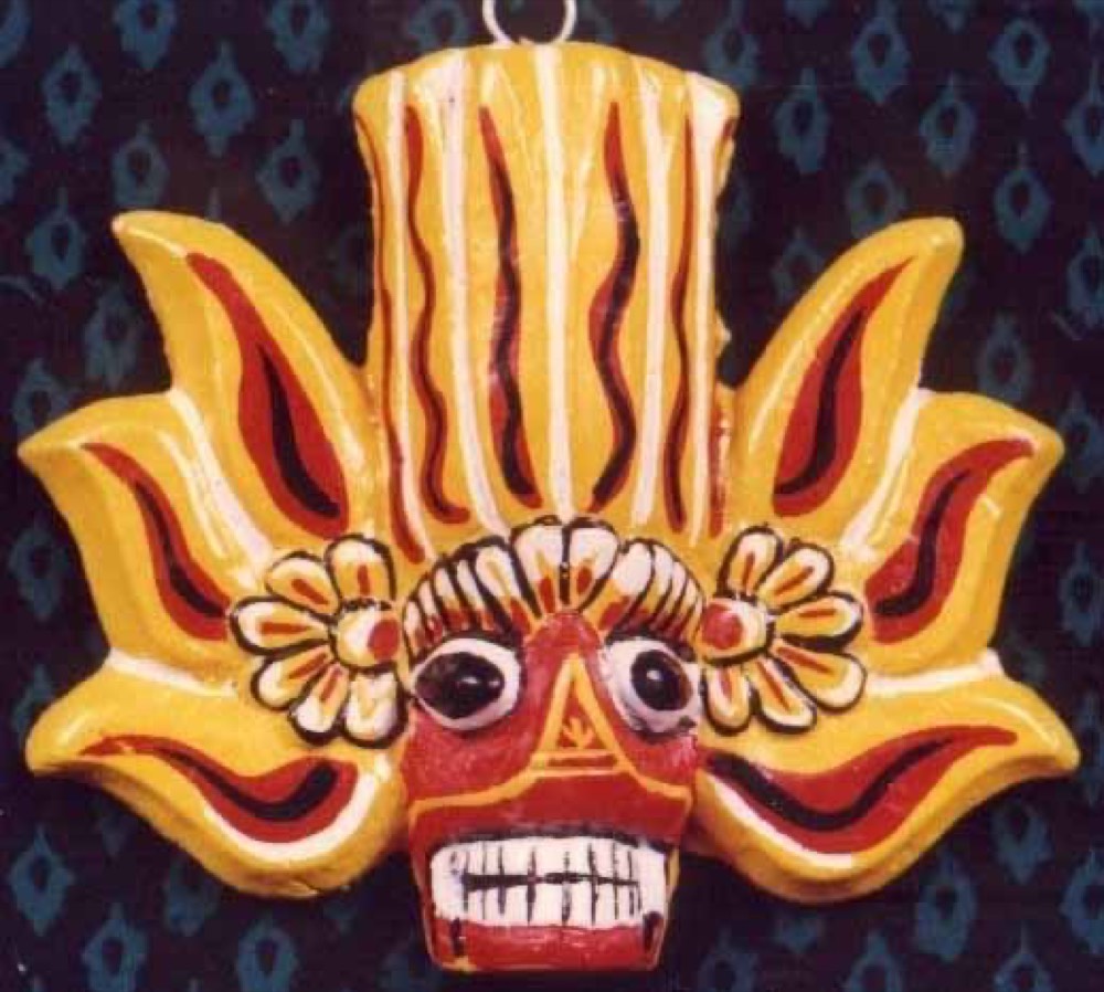 Yellow and orange mask